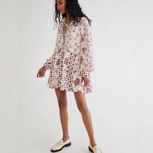 Free People Sylvie Mini Long Sleeve Dress - Sz Medium
